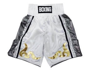 Custom Boxing Shorts : KNBSH-030-White